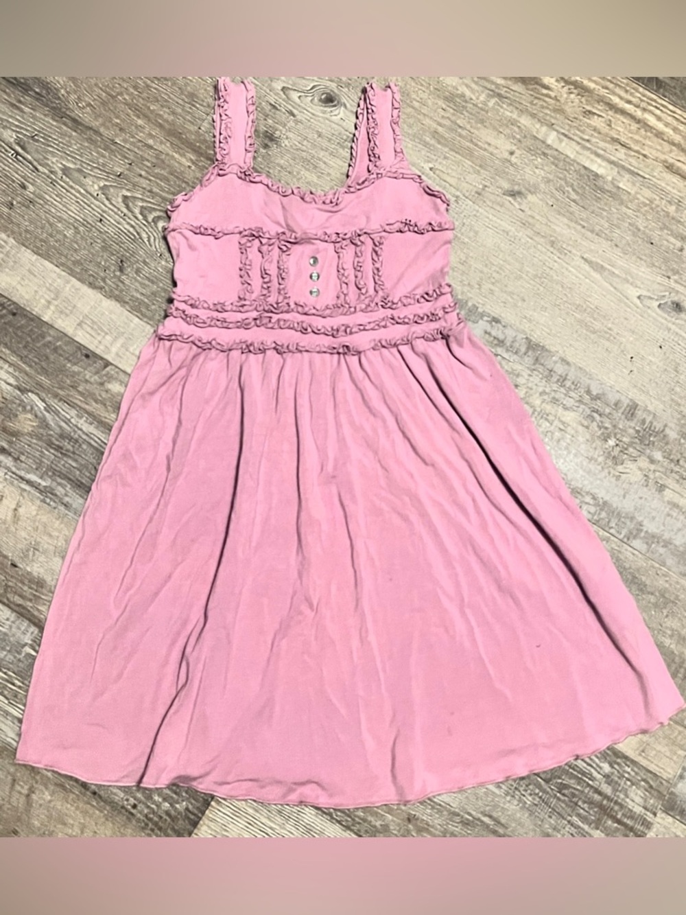 Matilda Jane Seredipity Girls Pink Sleeveless~ Size 6 Button Ruffle
